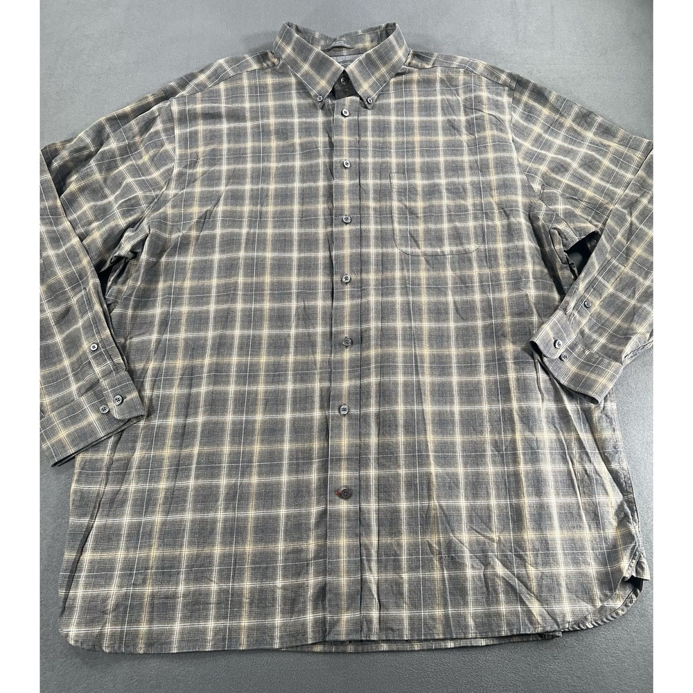 Daniel Cremieux Signature Collection 3XT Mens Grey Plaid Long Sleeve Dress Shirt